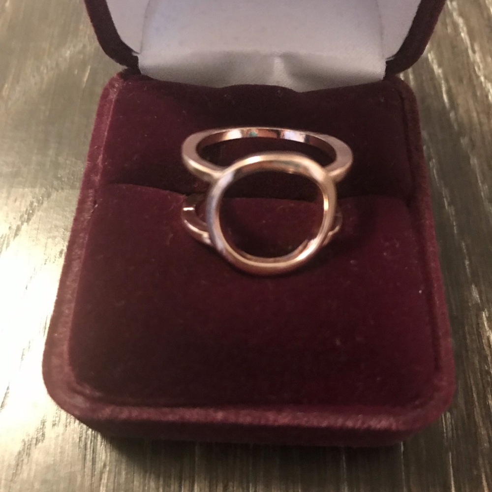 Free people Rose gold double band circle ring.